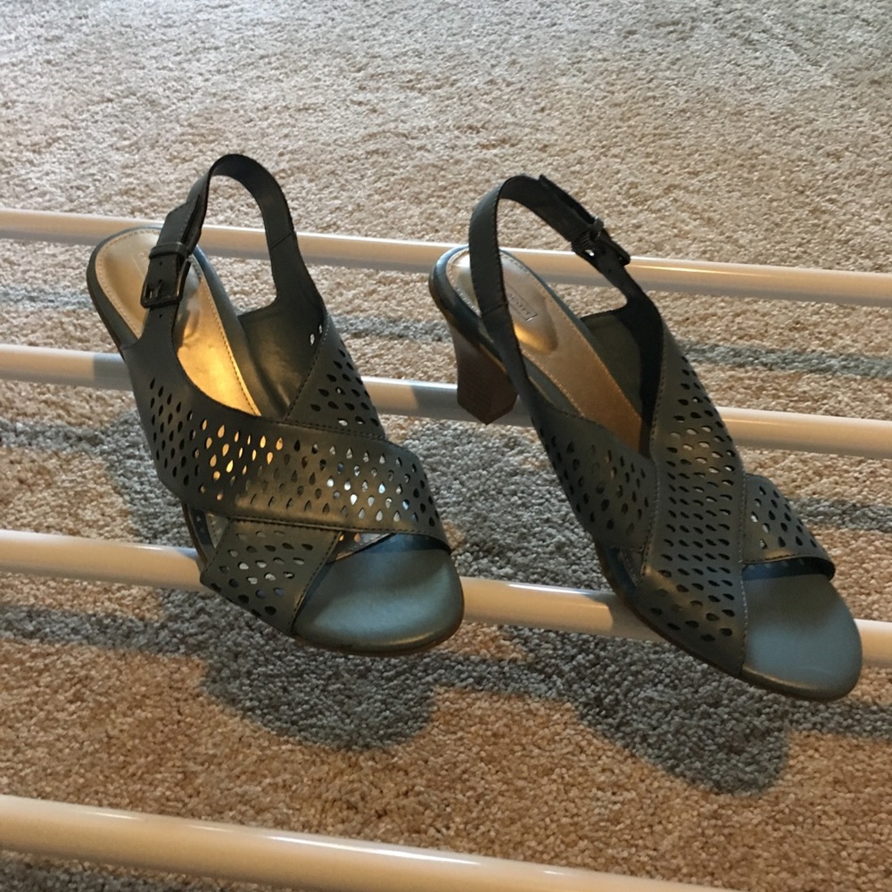 Laura Ashley blue cutout sandals